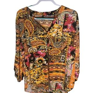 Manhattan Blues High Low V Neck Blouse Women’s Size 3XL